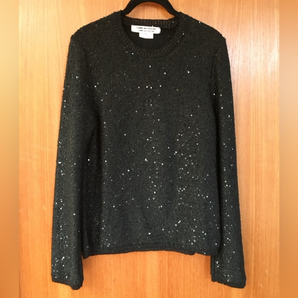 COMME DES GARCONS SPARKLY SEQUINED SWEATER TOP